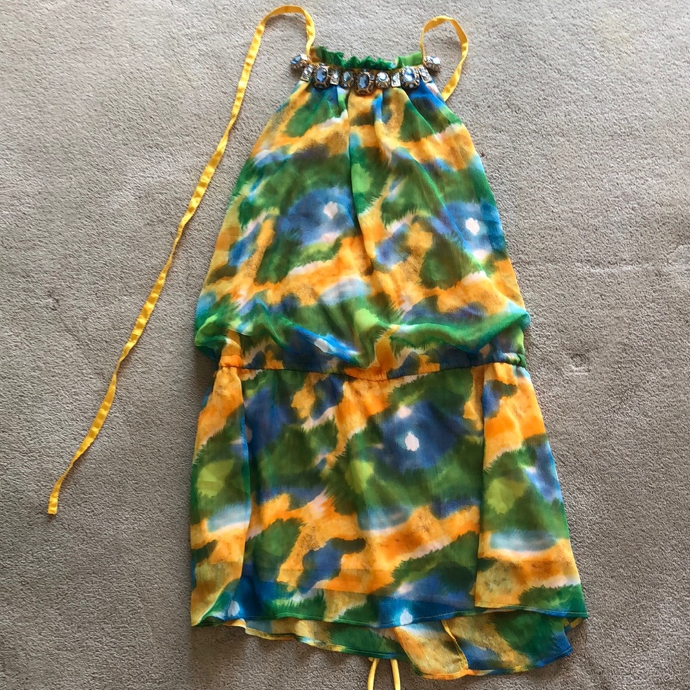 Tropical y2k halter dress